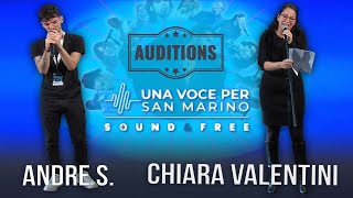 Andre S e Chiara Valentini  Una voce per San Marino Audizioni [upl. by Anastasius735]