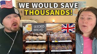 Americans React to US vs UK Cost of Groceries  Kroger vs Tesco Prices [upl. by Choong80]