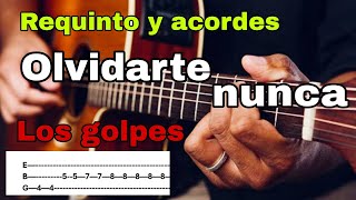 Olvidarte nunca  Tutorial  Requinto  Acordes  Los golpes  Como tocar [upl. by Esilegna790]