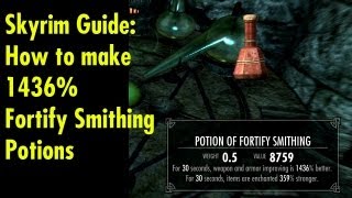 How to make 1436 Fortify Smithing Potions  Skyrim Guide [upl. by Shargel]