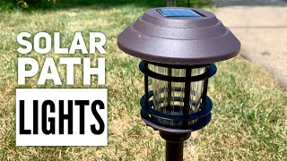 Stylish BronzeColored Cage Solar Pathway Lights Review [upl. by Ayidan]