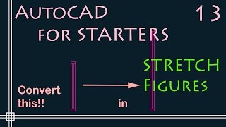 Autocad  Stretch command change window size  Fast tutorial [upl. by Aihsemek]