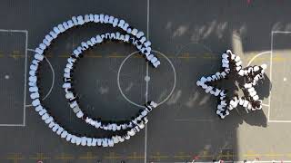 Bağcılar Barbaros Anadolu Lisesi 29 Ekim Cumhuriyet Bayramı Koreografisi  Drone çekimi [upl. by Derreg]