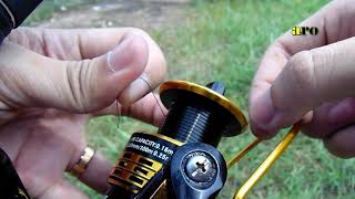 Cara Memasang Tali Pancing ke Reel Spinning  How to spool a spinning reel [upl. by Shoshanna]