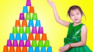 Jannie Stacking A HUGE Cup Pyramid [upl. by Roderigo]