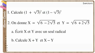 Maths  Exercice Corrigé  3ème  Racine Carrée Activités numériques  Fascicule ADEM Exercice 6 [upl. by Yvi691]