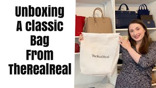 Unboxing A Classic Bag From TheRealReal  Ferragamo Gancini 2 Way quotKellyquot [upl. by Llerrud]