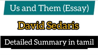 Us and Them  David Sedaris Detailed Summary in tamil [upl. by Anahs]