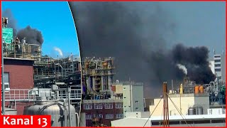 Explosion and fire in massive chemical plant in Germany  14 are injured [upl. by Bonucci]