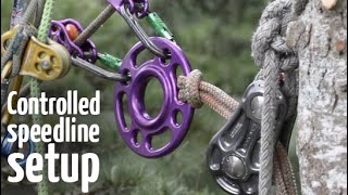 Controlled speedline  slideline  Arborist rigging systems [upl. by Hsilgne596]