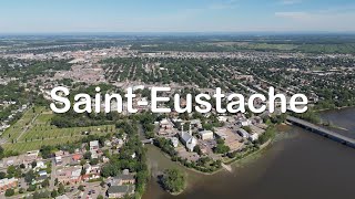 Ville de SaintEustache Nord de Montréal Québec Canada Survol par Drone Cinématique 4K [upl. by Reld]