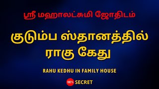 குடும்ப ஸ்தானத்தில் ராகு கேது  Sri Mahalakshmi Jothidam  Tamil Astrology [upl. by Belamy]