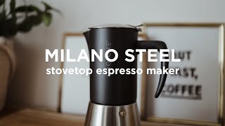 GROSCHE  Milano Stainless Steel Stovetop Espresso Maker [upl. by Salomi]