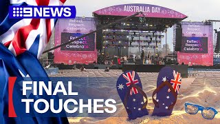 Final Australia Day preparations being made  9 News Australia [upl. by Hinkel]