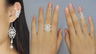 Easy and Fast Vintage Filigree Jewelry Making Tutorial How to Make Filigree Jewelries [upl. by Alenoel]