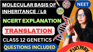 Translation Class12 Biology MOLECULAR BASIS OF INHERITANCE NCERT LINE BY LINE [upl. by Akeirahs]