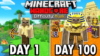 I Survived 100 Days as a HUSK in Hardcore Minecraft [upl. by Burtie]