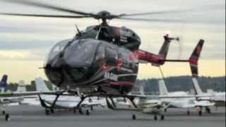 Eurocopter EC145 AMTC 2012 University Hospital Cincinnati Landing start up and takeoff at KBFI [upl. by Abate]