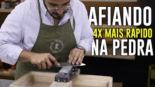 Como AFIAR e AMOLAR uma faca PROFISSIONAL na PEDRA  sem a chaira [upl. by Neelcaj]