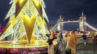 London Christmas Market 2024 ✨ London Bridge City  Winter by the River Walk Tour 🎄 4K HDR [upl. by Ingham]