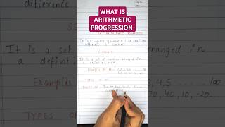 ARITHMETIC PROGRESSION CLASS 10th MATHS shortsmaths class10 10thmaths arithmeticprogressionap [upl. by Trista]