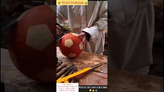 Wooden Football😆 mini wood toywood working art skill wood hand crafts  short​ Viralshorts​ [upl. by Eittocs]