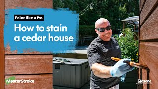 Paint like a Pro  How to stain a cedar house [upl. by Akemat]