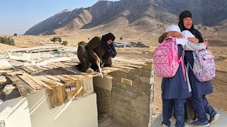 Grandmothers veteran and creative hands the unique art of planking the roof of the house [upl. by Atsirhcal]