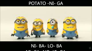 Minions BANANA POTATO Lyrics Despicable Me 2 Mi Villano Favorito 2  alimbeth [upl. by Yedarb]