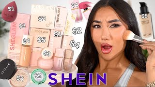 TRYING A FULL FACE OF SHEIN MAKEUP DUPES 😱 [upl. by Sugihara]