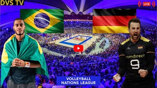 BRASIL X ALEMANHA AO VIVO LIGA DAS NAÃ‡Ã•ES DE VÃ”LEI MASCULINO ONDE ASSISTIR COM IMAGENS [upl. by Neelrihs]