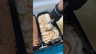 Salted Caramel Ice Cream scooping gelato dessert icecreamlovers youtubeshorts foodreels uk [upl. by Narod961]