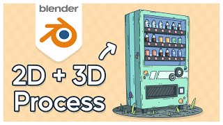 My Blender 2D3D Process with Grease Pencil [upl. by Lehteb]