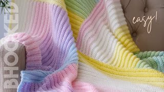 EASY Crochet Baby Blanket Perfect For Beginners [upl. by Bez]