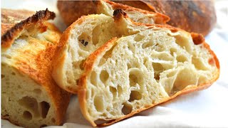 The Best Homemade Artisan Bread Recipe  How to make Open Crumb Rustic Bread  Crusty white Bread [upl. by Angelika778]