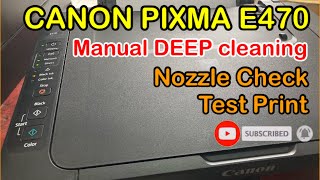 Canon Pixma E470 DEEP CLEANING Without PC [upl. by Dar]