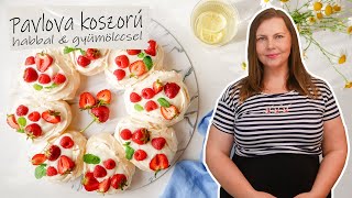 Pavlova koszorú recept ◾ GYÜMÖLCSÖKKEL ÉS HABBAL [upl. by Malek]