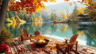 Peaceful Autumn Day at a Riverside Cabin  Experience the Bliss of Autumn Afternoons by the Lake [upl. by Yendys651]