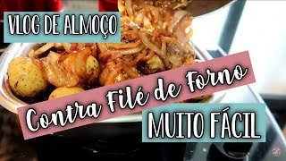 VLOG ALMOÇO COM RECEITA CONTRA FILÉ ACEBOLADO DE FORNO  Jéssica Moura [upl. by Selim]