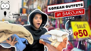 I Bought ‘KDRAMA’ Outfits from Sarojini Nagar under Rs100😍🇰🇷 [upl. by Ynaffik]