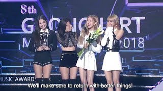 190123 BLACKPINK Winning Speech Gaon Chart Music Awards 2019 [upl. by Muirhead]