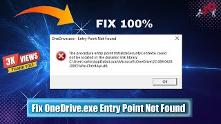 How to Fix OneDriveexeEntry Point Not Found  Windows 7810  entry point not found error [upl. by Willman]