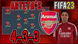 Replicate Mikel Artetas 433 Arsenal Tactics in FIFA 23  Custom Tactics Explained [upl. by Nwahsek]