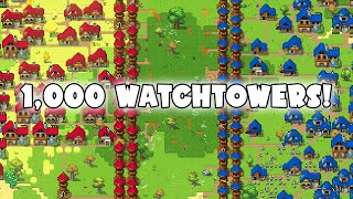 Worldbox But Kingdoms Get 1000 Watchtowers [upl. by Htebharas]