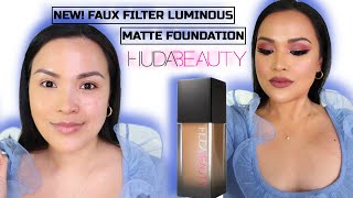 New FAUX FILTER LUMINOUS MATTE FOUNDATION  Amaretti  FULL FACE HUDA BEAUTY  My Morning Routine [upl. by Dj23]