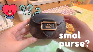 👛 Simplified EDC Whats in My Smol Purse Coach Mini Morgan Card Case Edition ✨ [upl. by Akehs]