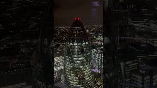 Gherkin at night from Cheesegrater london highrise cityoflondon [upl. by Anerres85]