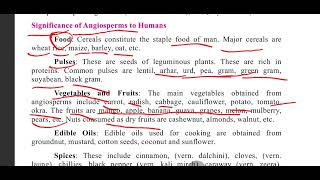 Significance of Angiosperms class 11 plants Angiosperm flowers botany biology food importance [upl. by Tenahs669]