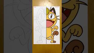 Drawing Meowth with Posca Markersmeowth pokemon art posca [upl. by Edee]