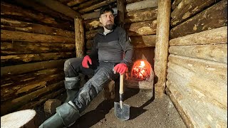 Building a Warm Shelter for Survival in the Wild The Dugout The Hut Bushcraft [upl. by Tsenrae]